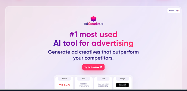 screen shot of AdCreative.AI web page