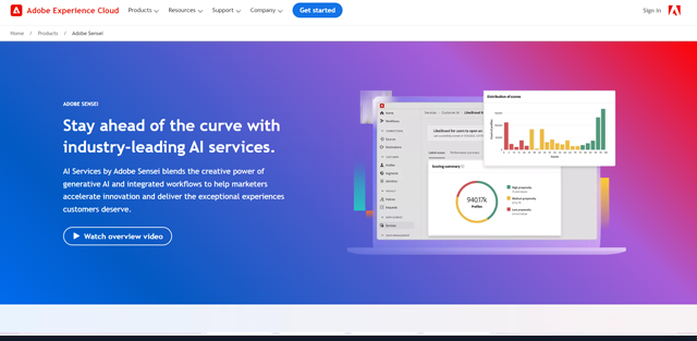 screen shot of Adobe Sensei AI web page