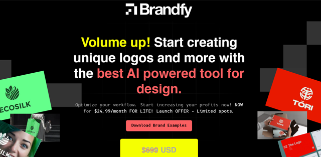 screen shot of Brandfy web page