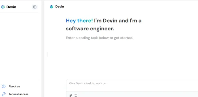 screen shot of Devin AI web page