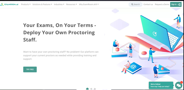 screen shot of ExamRoom.AI web page