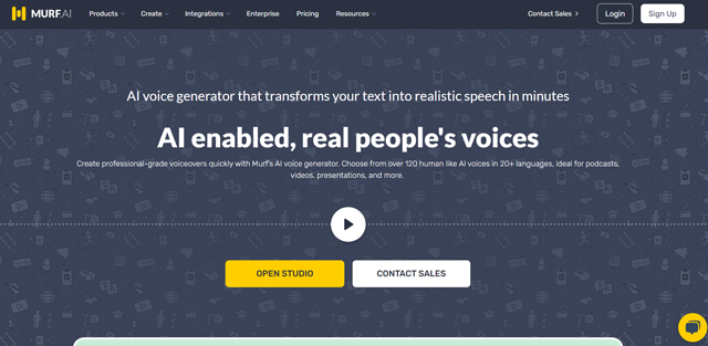 screen shot of Murf.ai web page