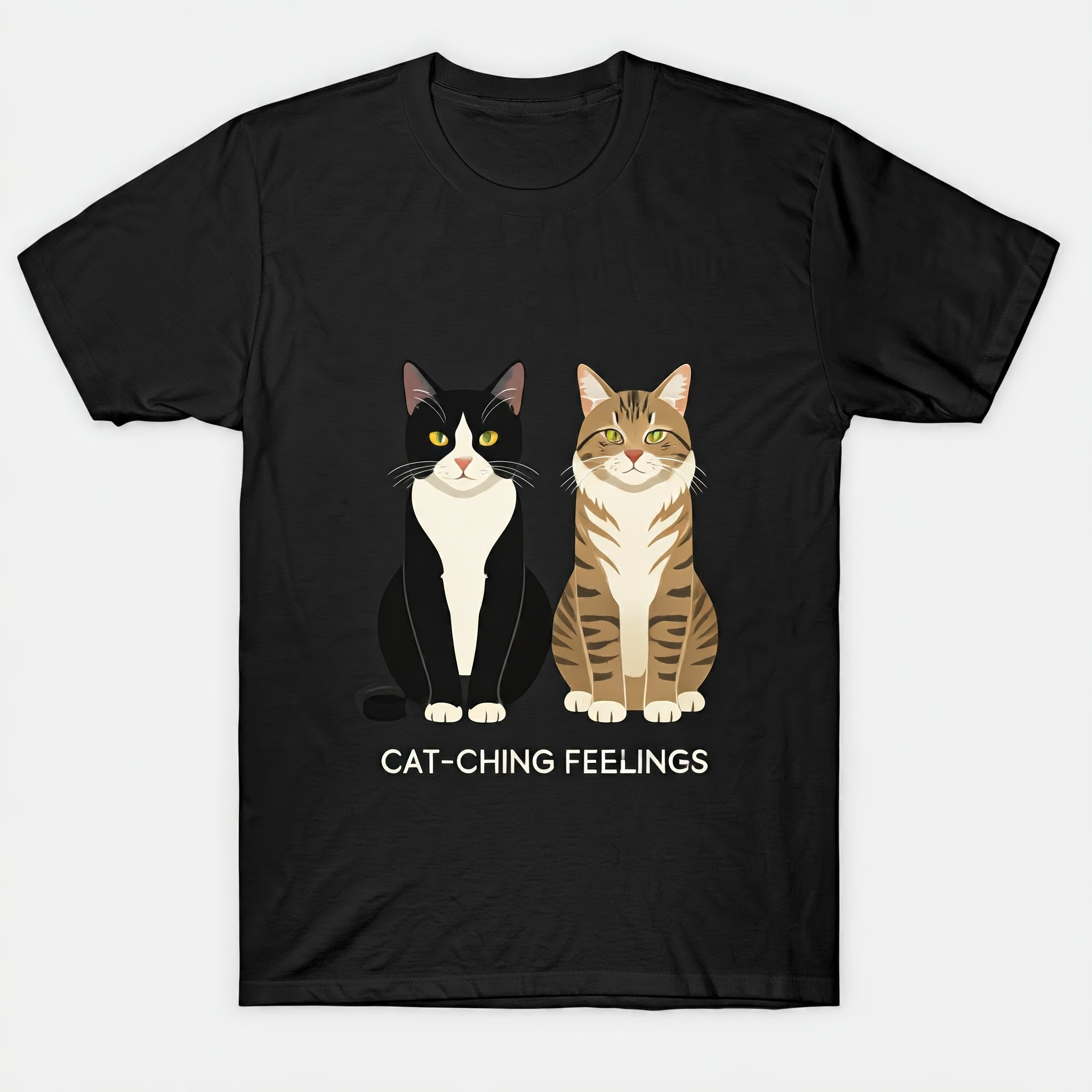 Minimalist Cat Duo: A T-Shirt Design