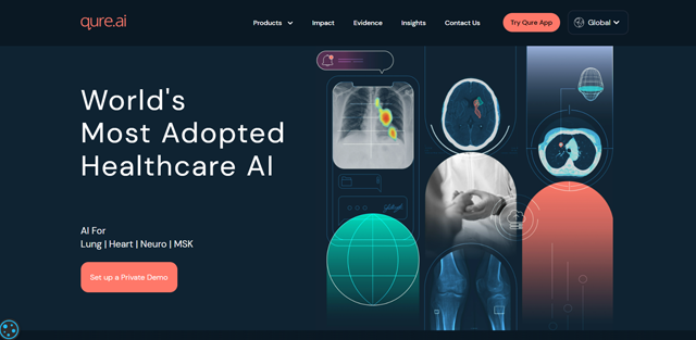 screen shot of Qure.ai web page