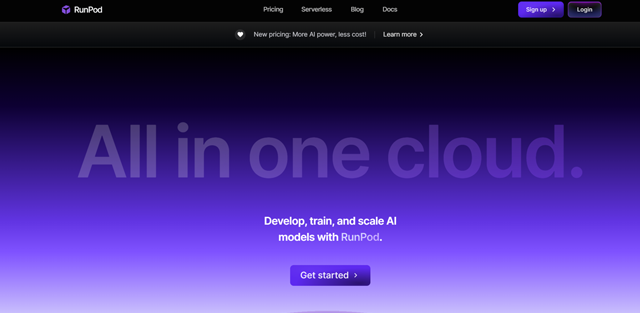 RunPod Affordable GPU Cloud for AI ML
